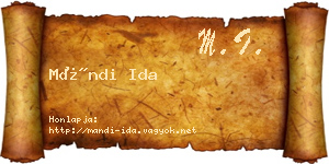 Mándi Ida névjegykártya